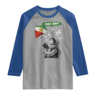 Free Iran Raglan Shirt Lion And Sun Flag Persian Freedom Movement