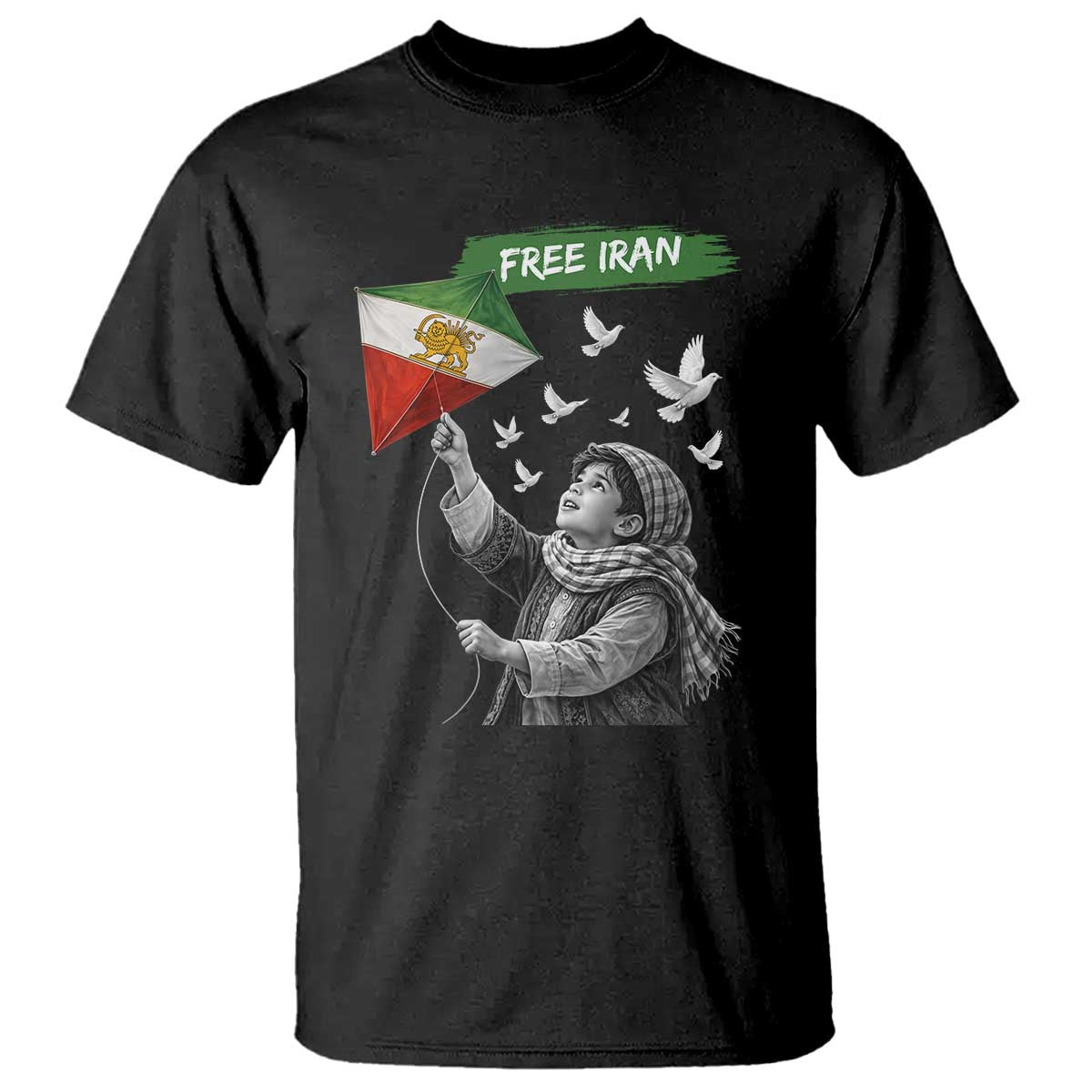 Free Iran T Shirt Lion And Sun Flag Persian Freedom Movement