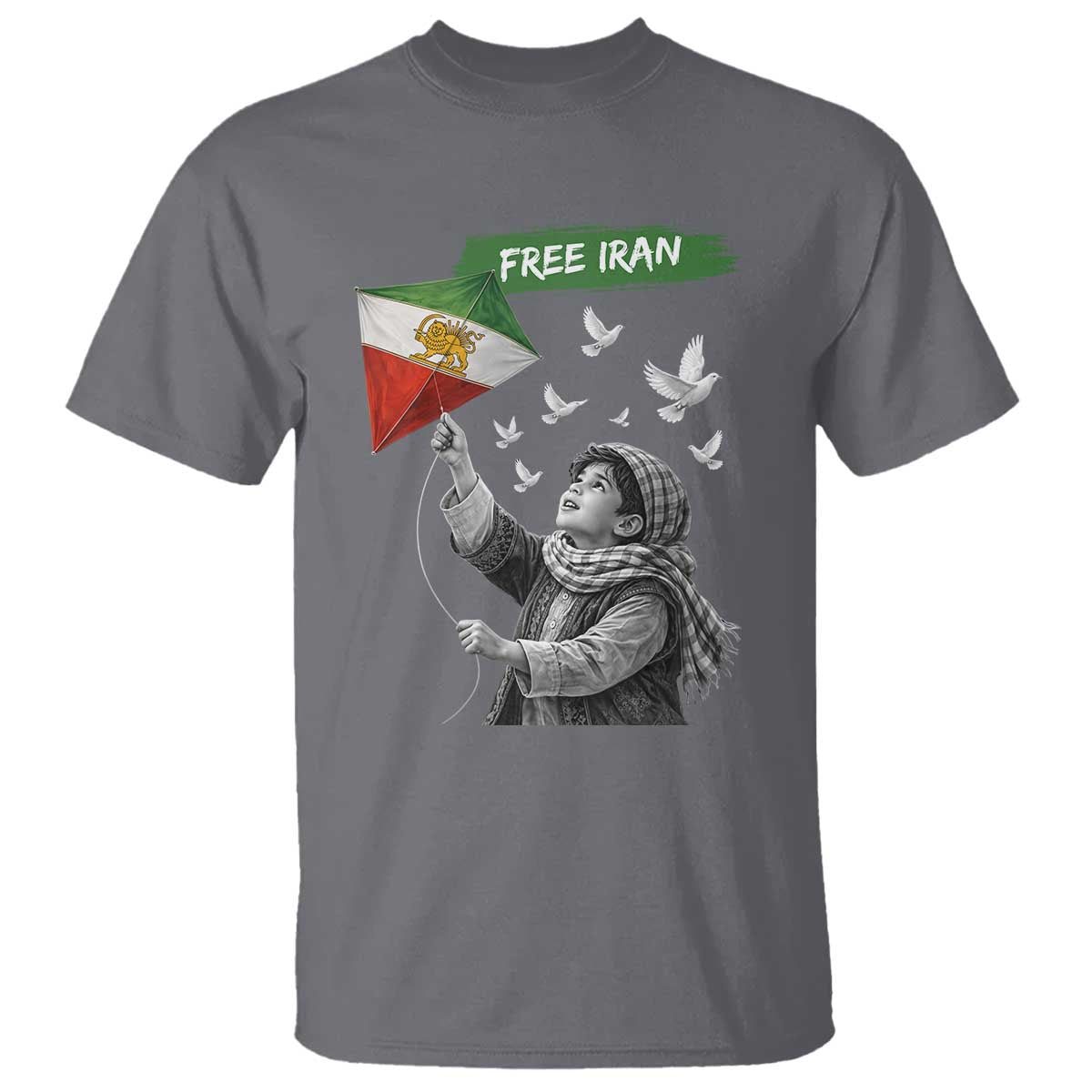 Free Iran T Shirt Lion And Sun Flag Persian Freedom Movement