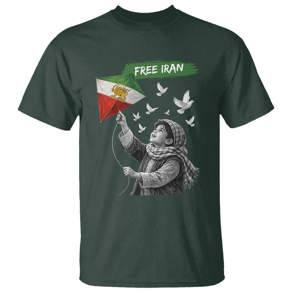 Free Iran T Shirt Lion And Sun Flag Persian Freedom Movement