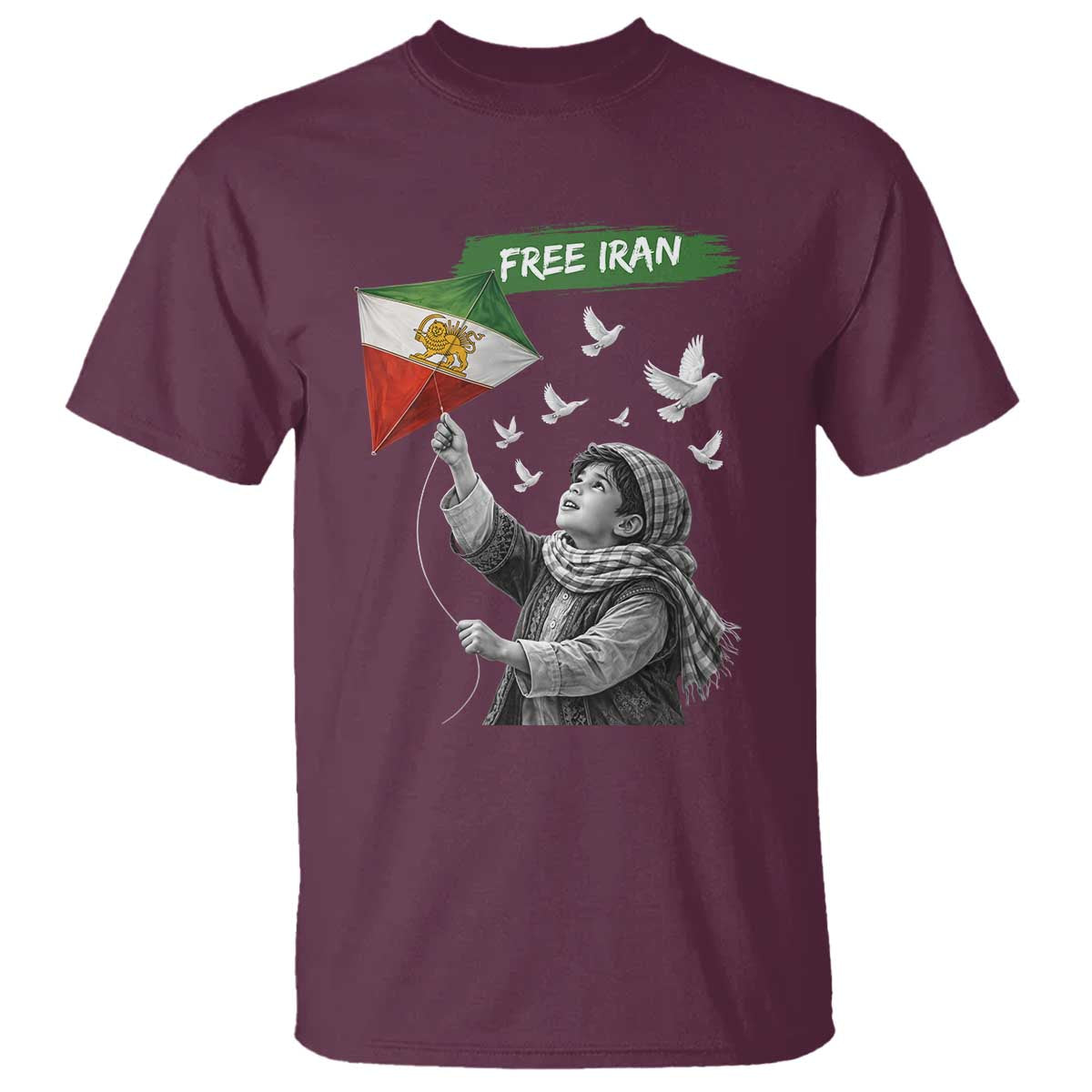 Free Iran T Shirt Lion And Sun Flag Persian Freedom Movement