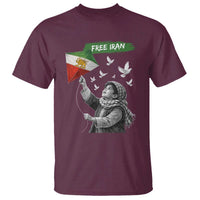 Free Iran T Shirt Lion And Sun Flag Persian Freedom Movement