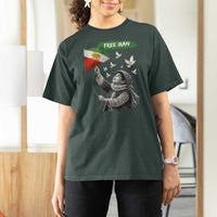 Free Iran T Shirt For Women Lion And Sun Flag Persian Freedom Movement