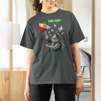 Free Iran T Shirt For Women Lion And Sun Flag Persian Freedom Movement