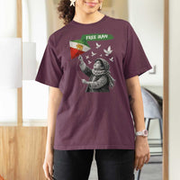 Free Iran T Shirt For Women Lion And Sun Flag Persian Freedom Movement