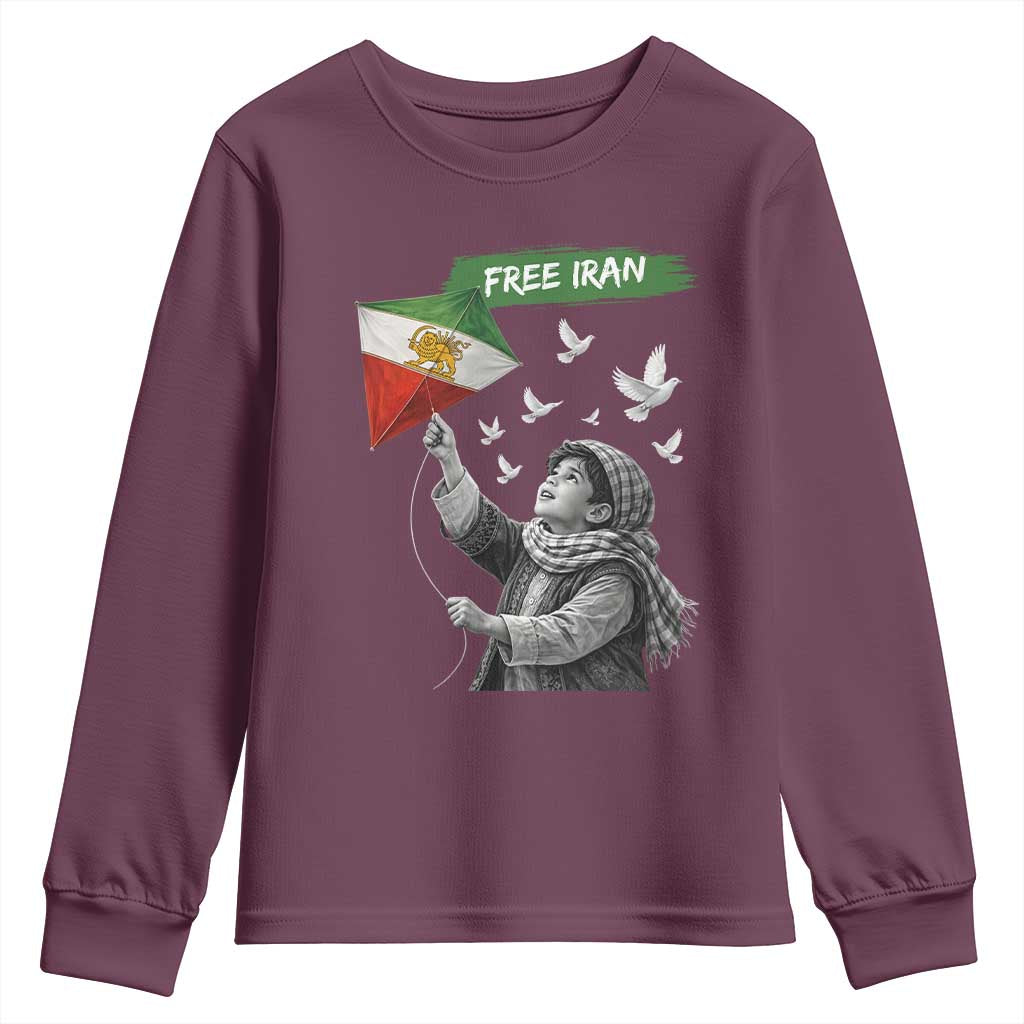 Free Iran Youth Sweatshirt Lion And Sun Flag Persian Freedom Movement