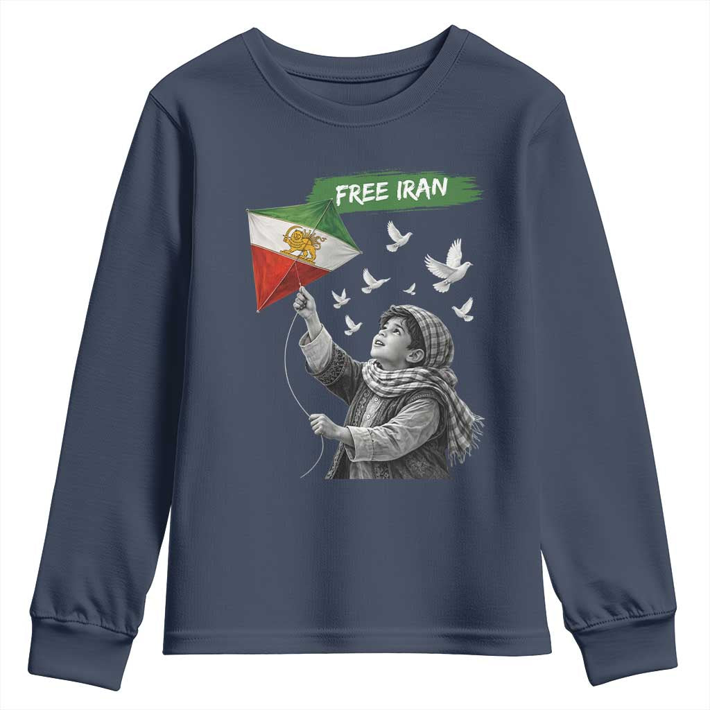 Free Iran Youth Sweatshirt Lion And Sun Flag Persian Freedom Movement