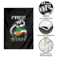 Free Iran Garden Flag Iran Lion Sun Flag Fist