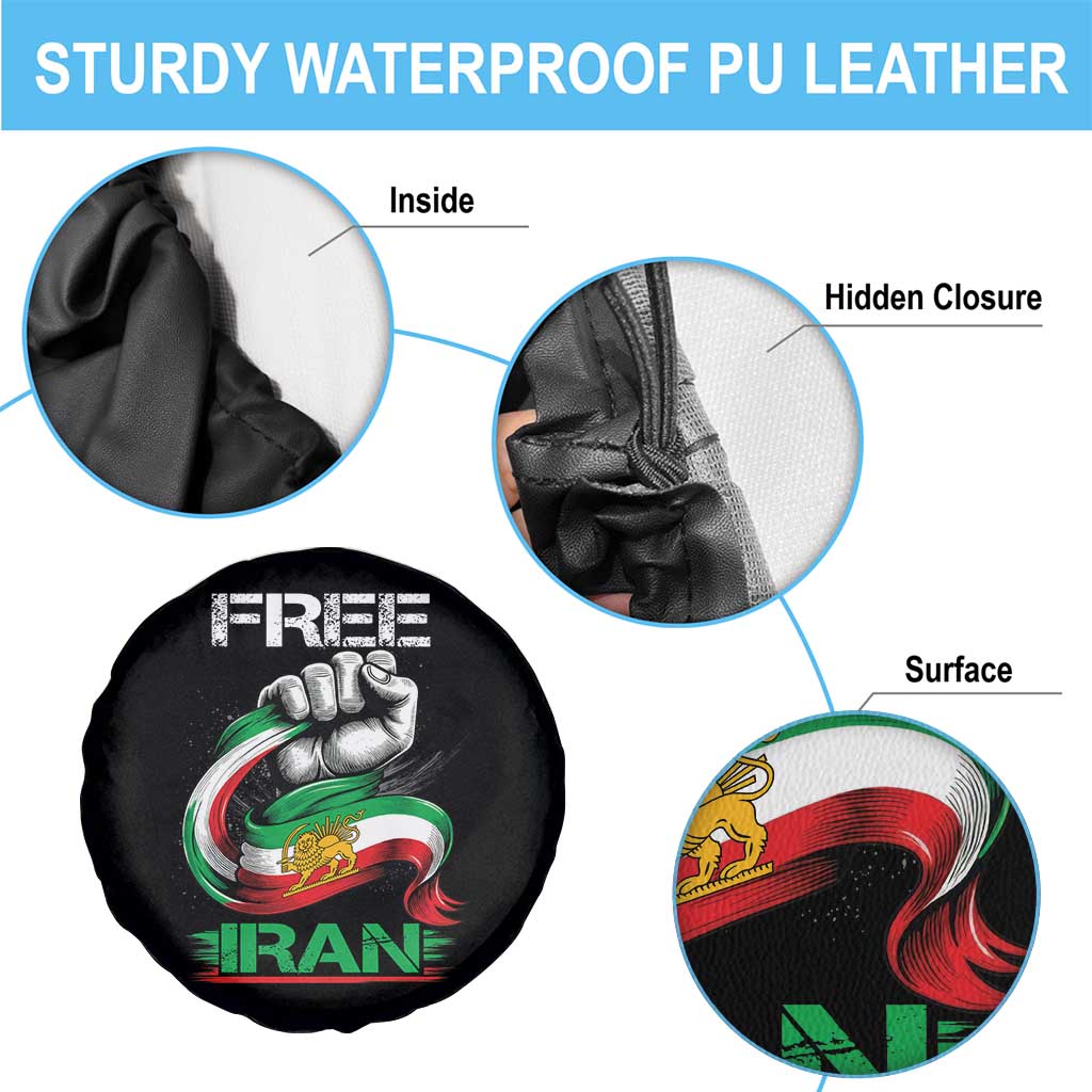 Free Iran Spare Tire Cover Iran Lion Sun Flag Fist
