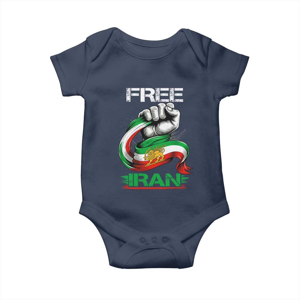 Free Iran Baby Onesie Iran Lion Sun Flag Fist