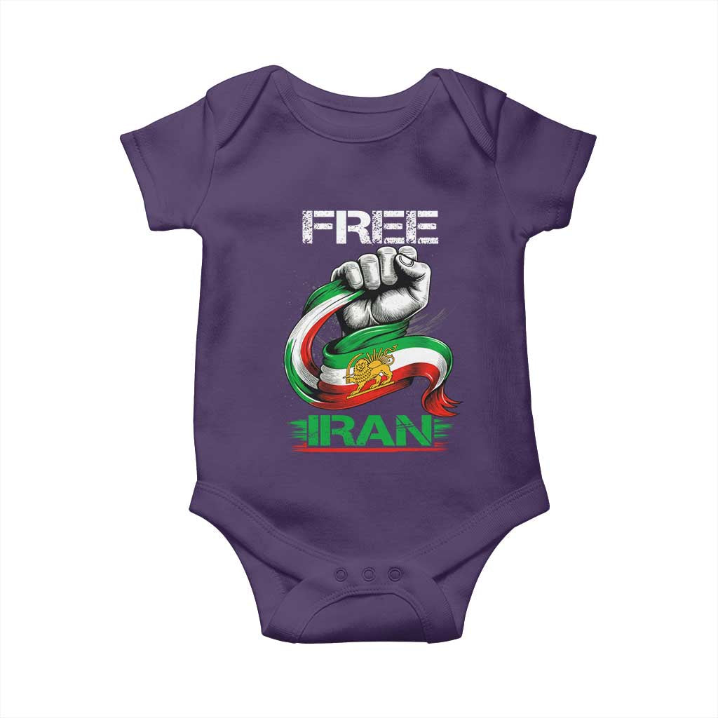 Free Iran Baby Onesie Iran Lion Sun Flag Fist