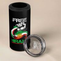 Free Iran 4 in 1 Can Cooler Tumbler Iran Lion Sun Flag Fist