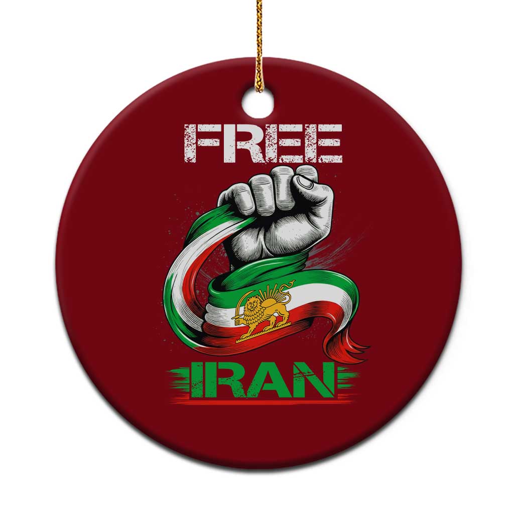 Free Iran Ceramic Ornament Iran Lion Sun Flag Fist