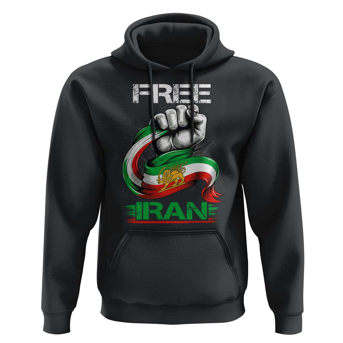 Free Iran Hoodie Iran Lion Sun Flag Fist