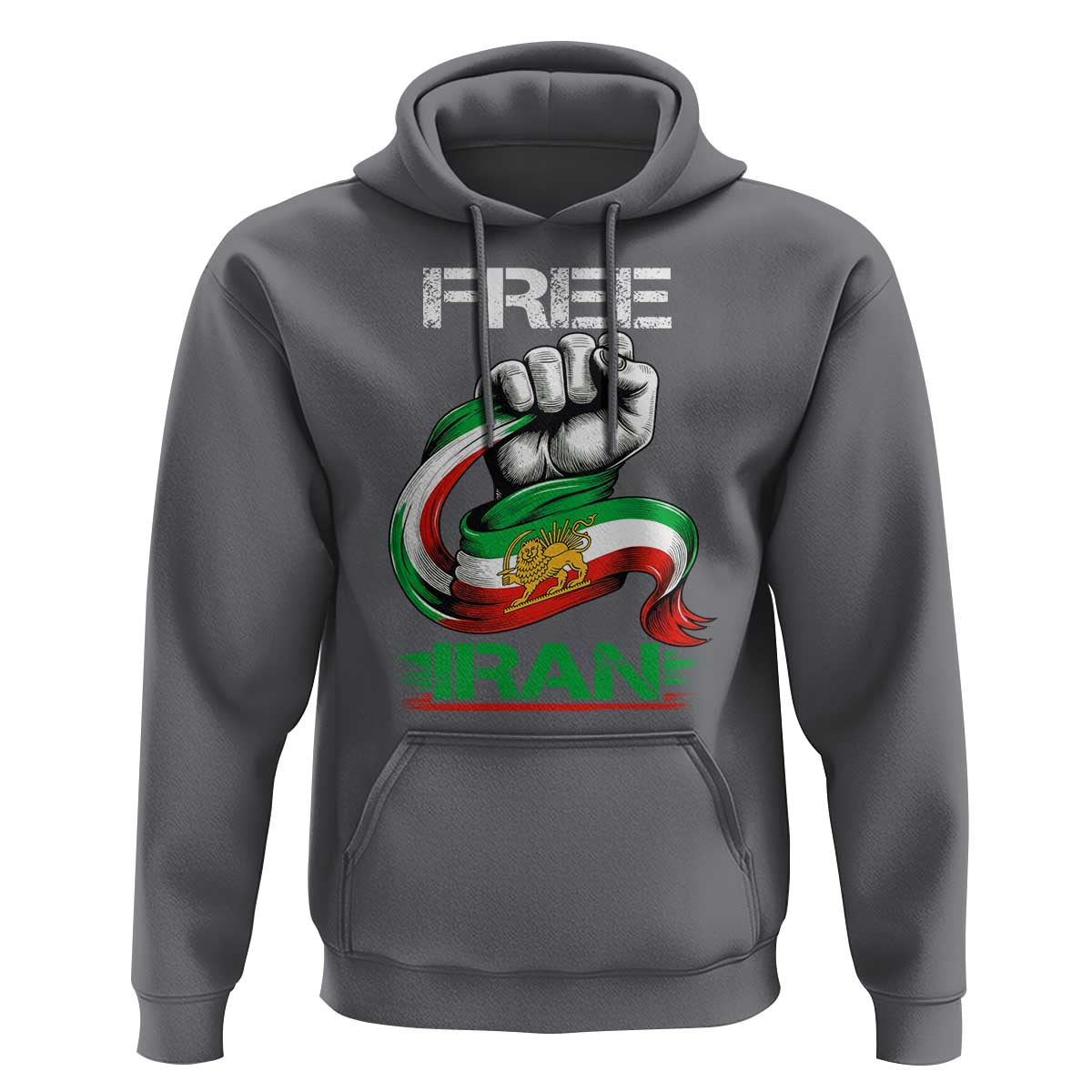 Free Iran Hoodie Iran Lion Sun Flag Fist