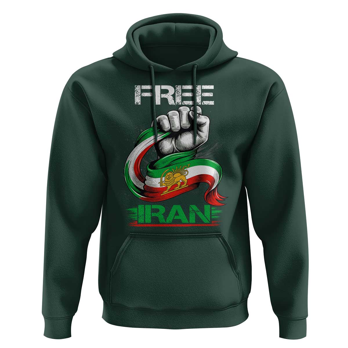 Free Iran Hoodie Iran Lion Sun Flag Fist