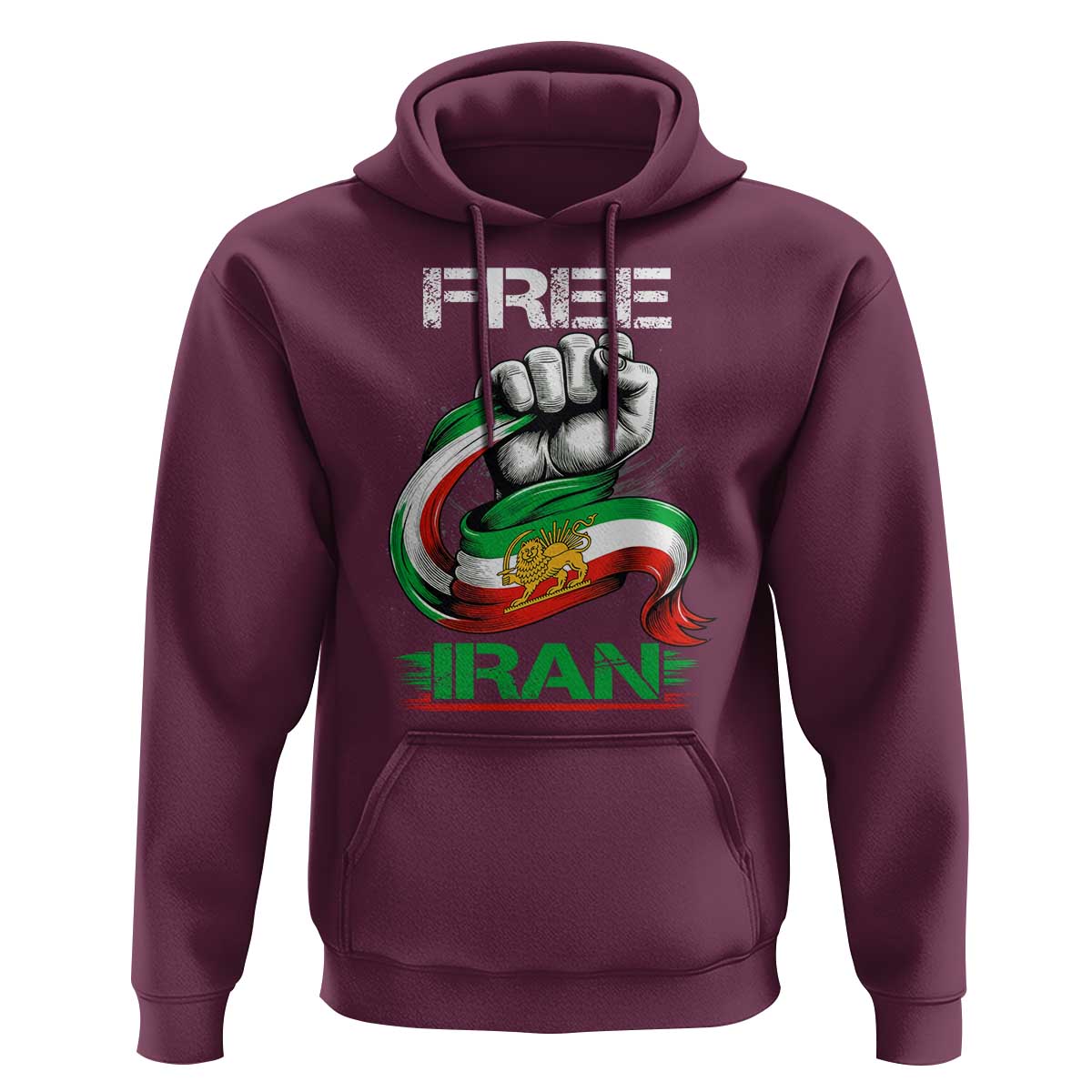 Free Iran Hoodie Iran Lion Sun Flag Fist