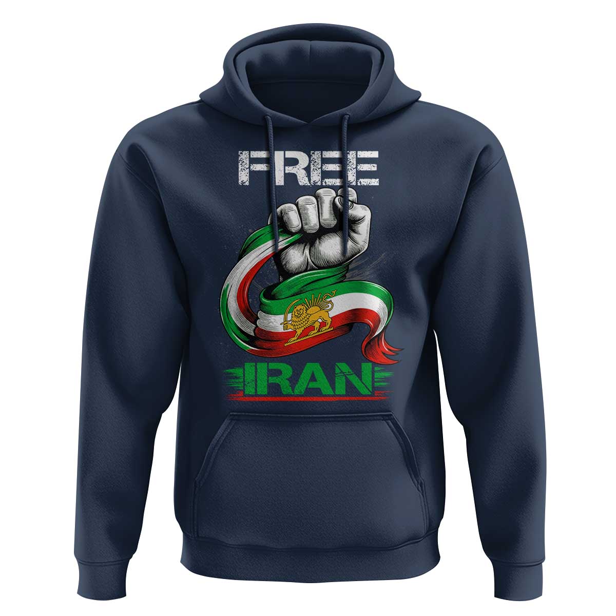 Free Iran Hoodie Iran Lion Sun Flag Fist
