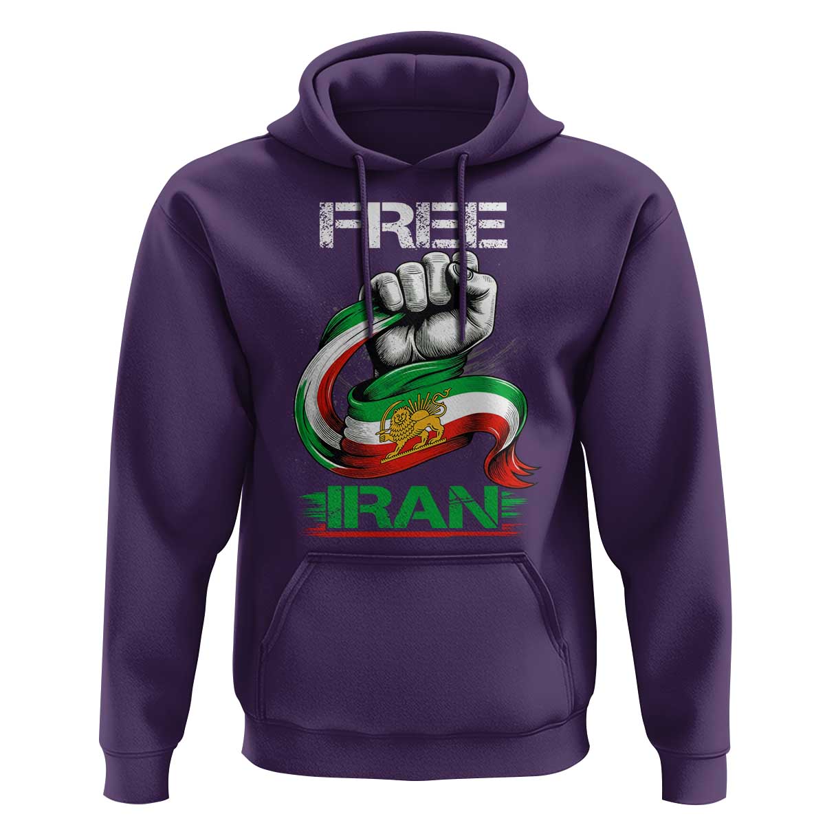 Free Iran Hoodie Iran Lion Sun Flag Fist