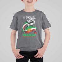 Free Iran T Shirt For Kid Iran Lion Sun Flag Fist