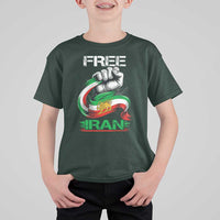 Free Iran T Shirt For Kid Iran Lion Sun Flag Fist