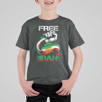 Free Iran T Shirt For Kid Iran Lion Sun Flag Fist