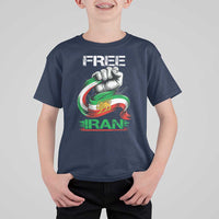 Free Iran T Shirt For Kid Iran Lion Sun Flag Fist