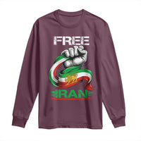 Free Iran Long Sleeve Shirt Iran Lion Sun Flag Fist