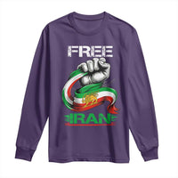 Free Iran Long Sleeve Shirt Iran Lion Sun Flag Fist