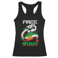Free Iran Racerback Tank Top Iran Lion Sun Flag Fist