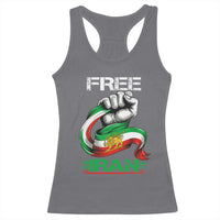 Free Iran Racerback Tank Top Iran Lion Sun Flag Fist