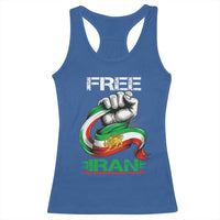 Free Iran Racerback Tank Top Iran Lion Sun Flag Fist