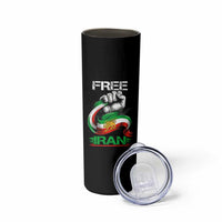 Free Iran Skinny Tumbler Iran Lion Sun Flag Fist