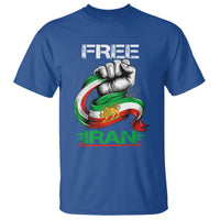 Free Iran T Shirt Iran Lion Sun Flag Fist