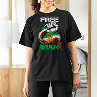 Free Iran T Shirt For Women Iran Lion Sun Flag Fist