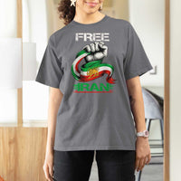 Free Iran T Shirt For Women Iran Lion Sun Flag Fist