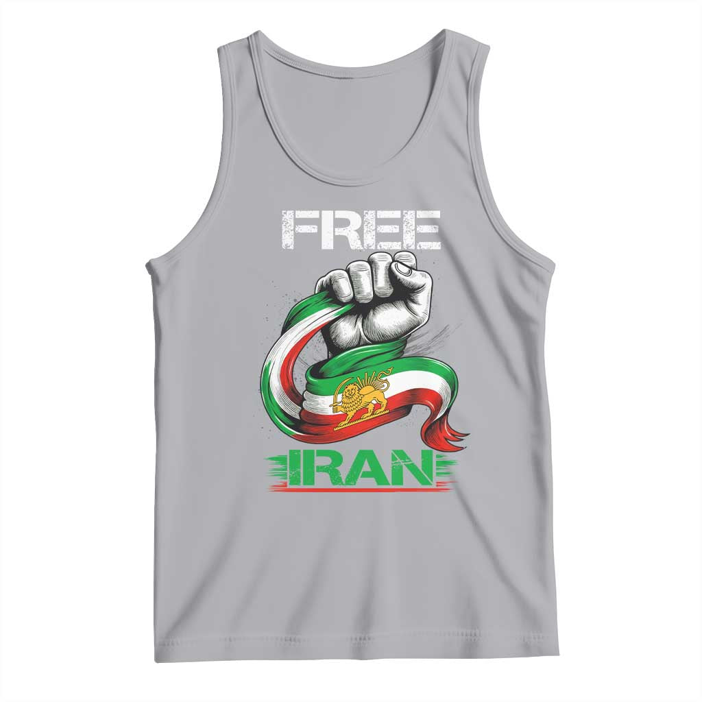 Free Iran Tank Top Iran Lion Sun Flag Fist