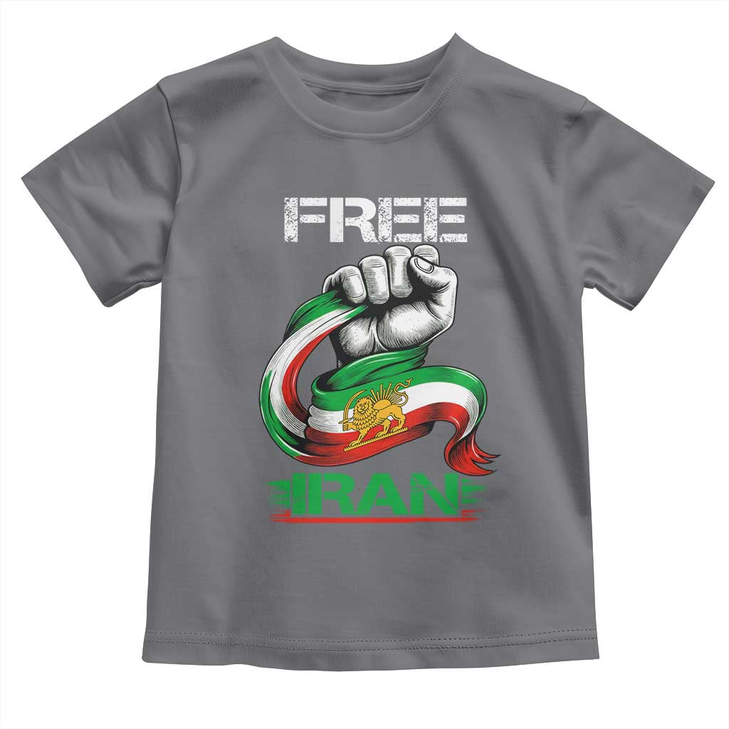 Free Iran Toddler T Shirt Iran Lion Sun Flag Fist