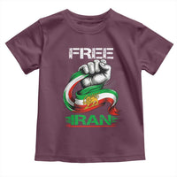 Free Iran Toddler T Shirt Iran Lion Sun Flag Fist