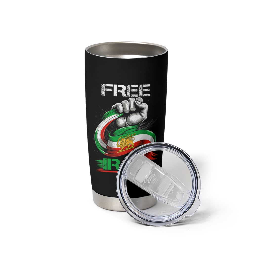 Free Iran Tumbler Cup Iran Lion Sun Flag Fist