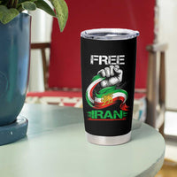 Free Iran Tumbler Cup Iran Lion Sun Flag Fist