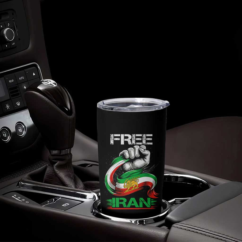 Free Iran Tumbler Cup Iran Lion Sun Flag Fist