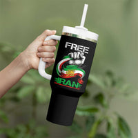 Free Iran Tumbler With Handle Iran Lion Sun Flag Fist