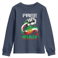 Free Iran Youth Sweatshirt Iran Lion Sun Flag Fist