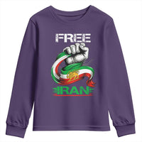 Free Iran Youth Sweatshirt Iran Lion Sun Flag Fist