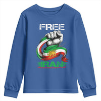 Free Iran Youth Sweatshirt Iran Lion Sun Flag Fist