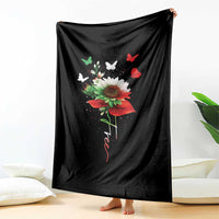 Free Iran Protest Throw Blanket Sunflower Flag