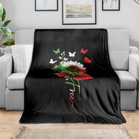Free Iran Protest Throw Blanket Sunflower Flag