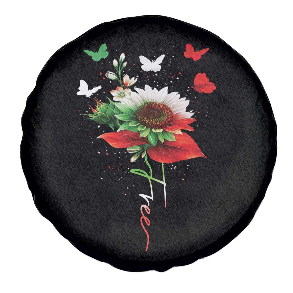 Free Iran Protest Spare Tire Cover Sunflower Flag