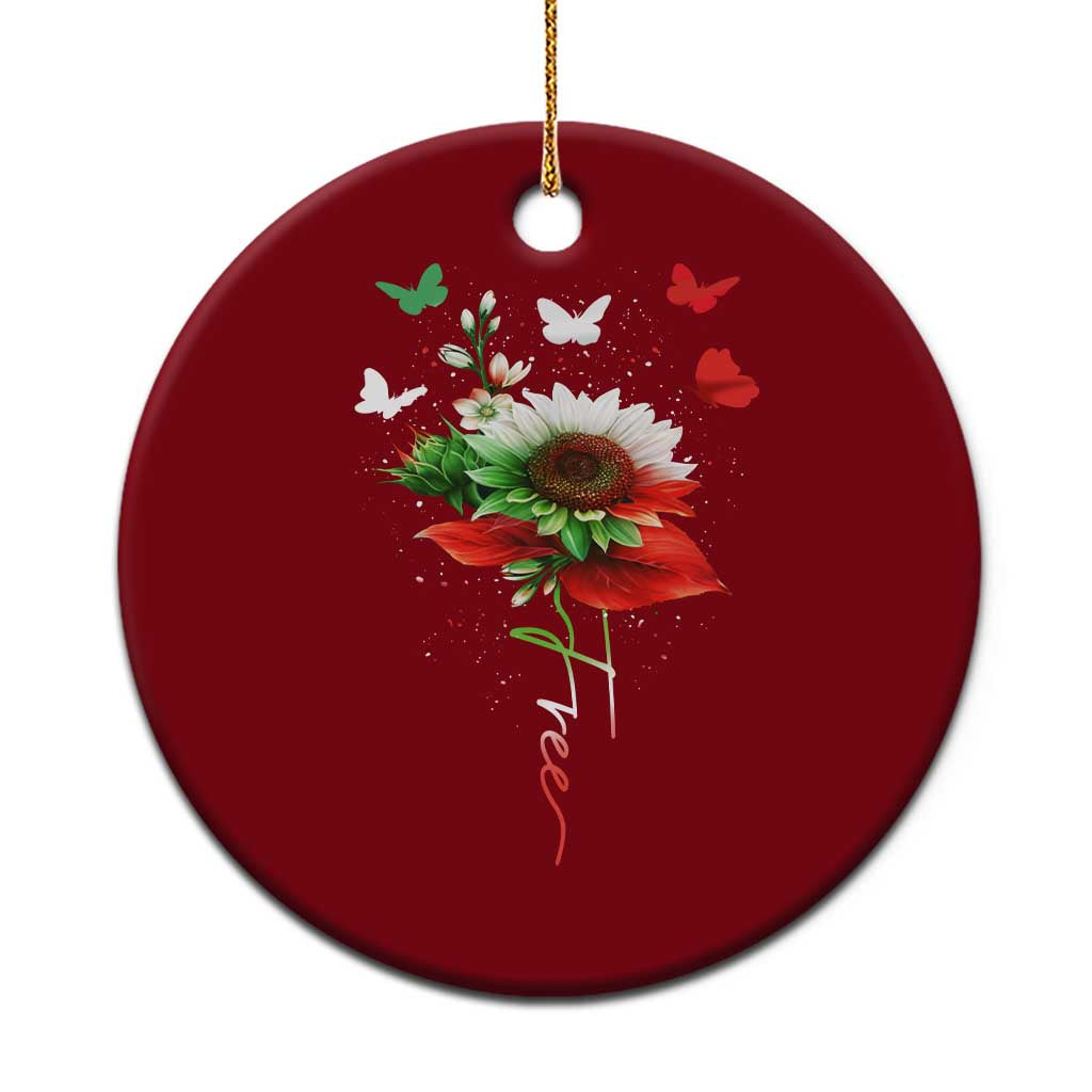 Free Iran Protest Ceramic Ornament Sunflower Flag